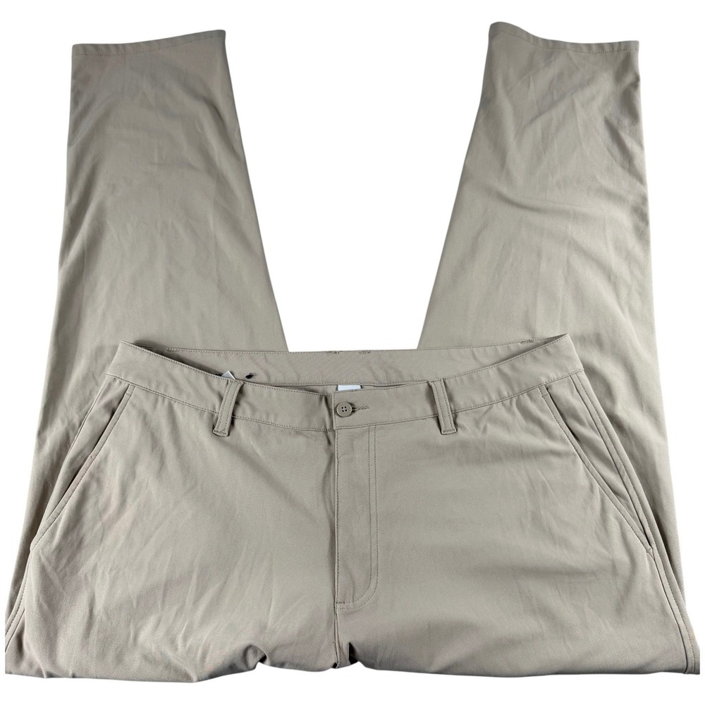 FootJoy Mens Performance Golf Pants Tan Khaki Flat Front 38x32 SKU 29017
